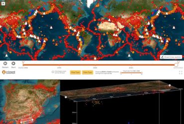 Captura del recurso web 'Explorador de terremotos', que permite visualizar los terremotos registrados en todo el planeta desde 1980.