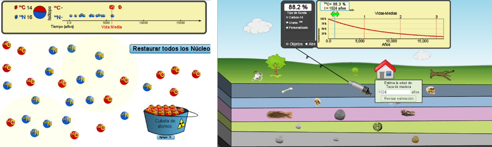 Juego de datación radioactiva